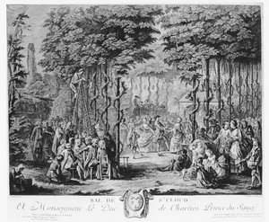Baile en el Parque de Saint-Cloud, 1760 de Etienne Fessard